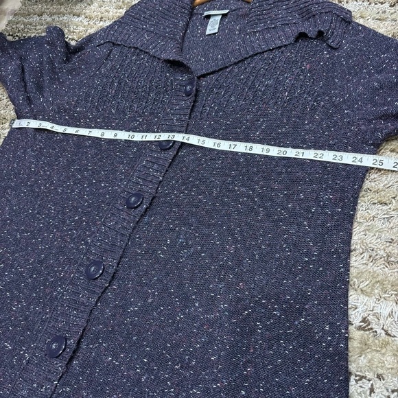 Catherines 2X Sweater Cardigan Button front purple Mid Length - Picture 9 of 9